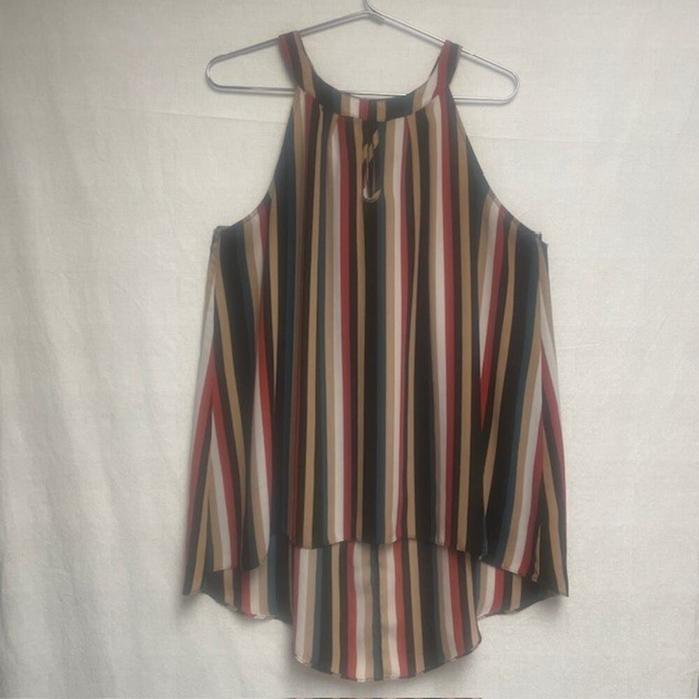 Torrid Sleeveless Striped Multicolor Hi-Low Women's Tank Top - Size 1